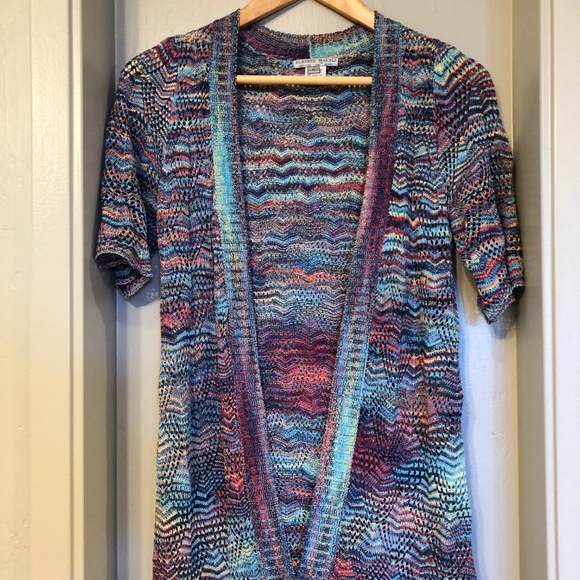 long multicolor cardigan